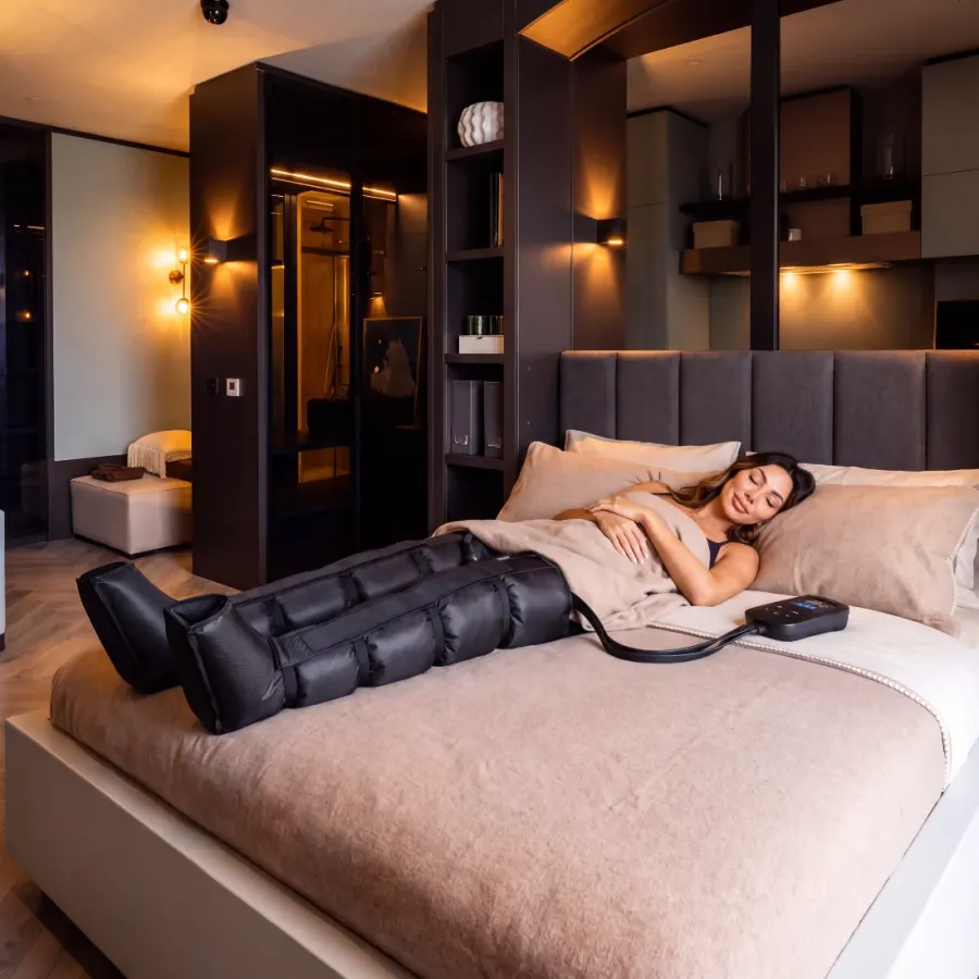 Seduta di pressoterapia a letto